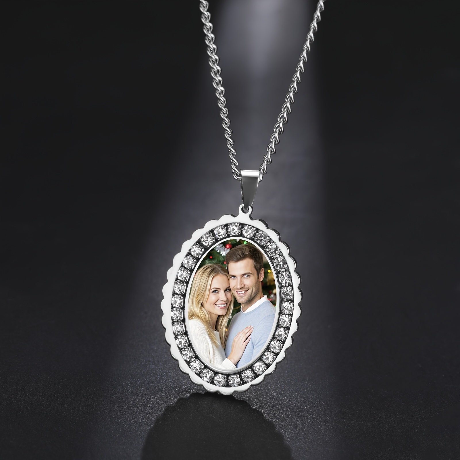 Personalized Photo Necklace, Custom Round Pendant Gift